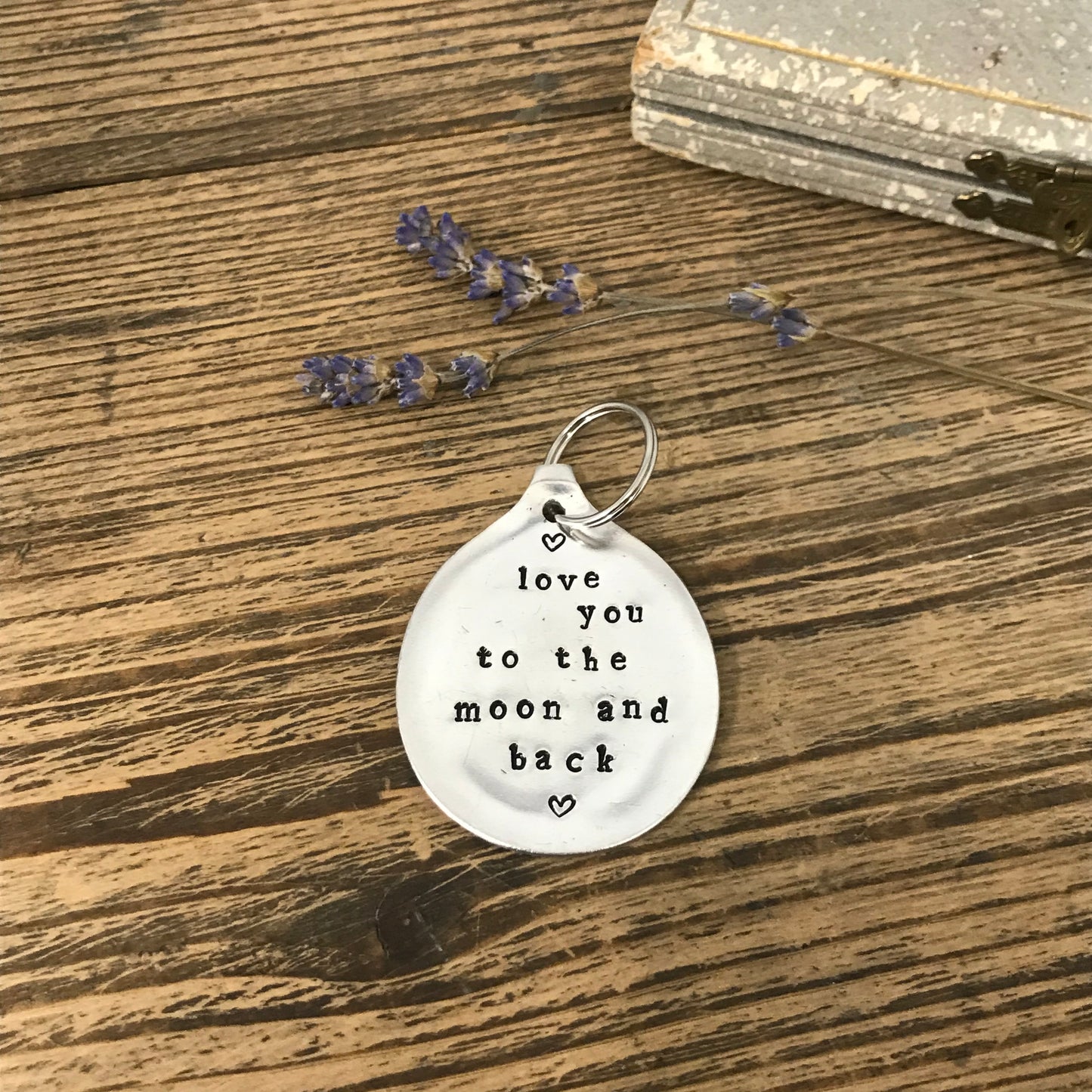 Love You to The Moon and Back - Vintage Spoon Keyring