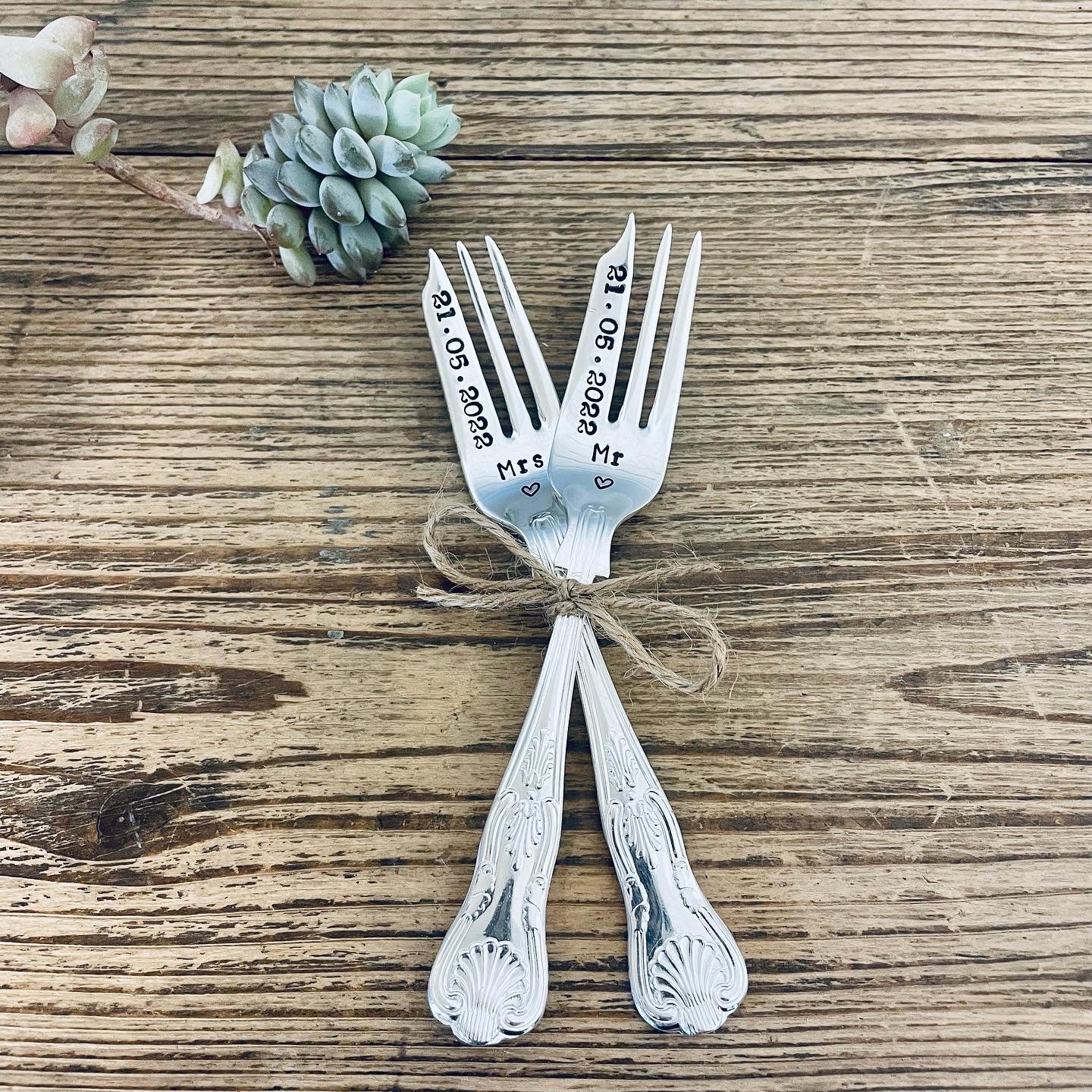 Personalised Wedding Cake Forks - Set of Two