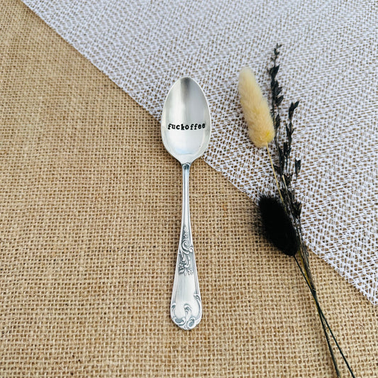 Fuckoffee Vintage Teaspoon | Handcrafted Reclaimed Silverware | Eco-Friendly Gift