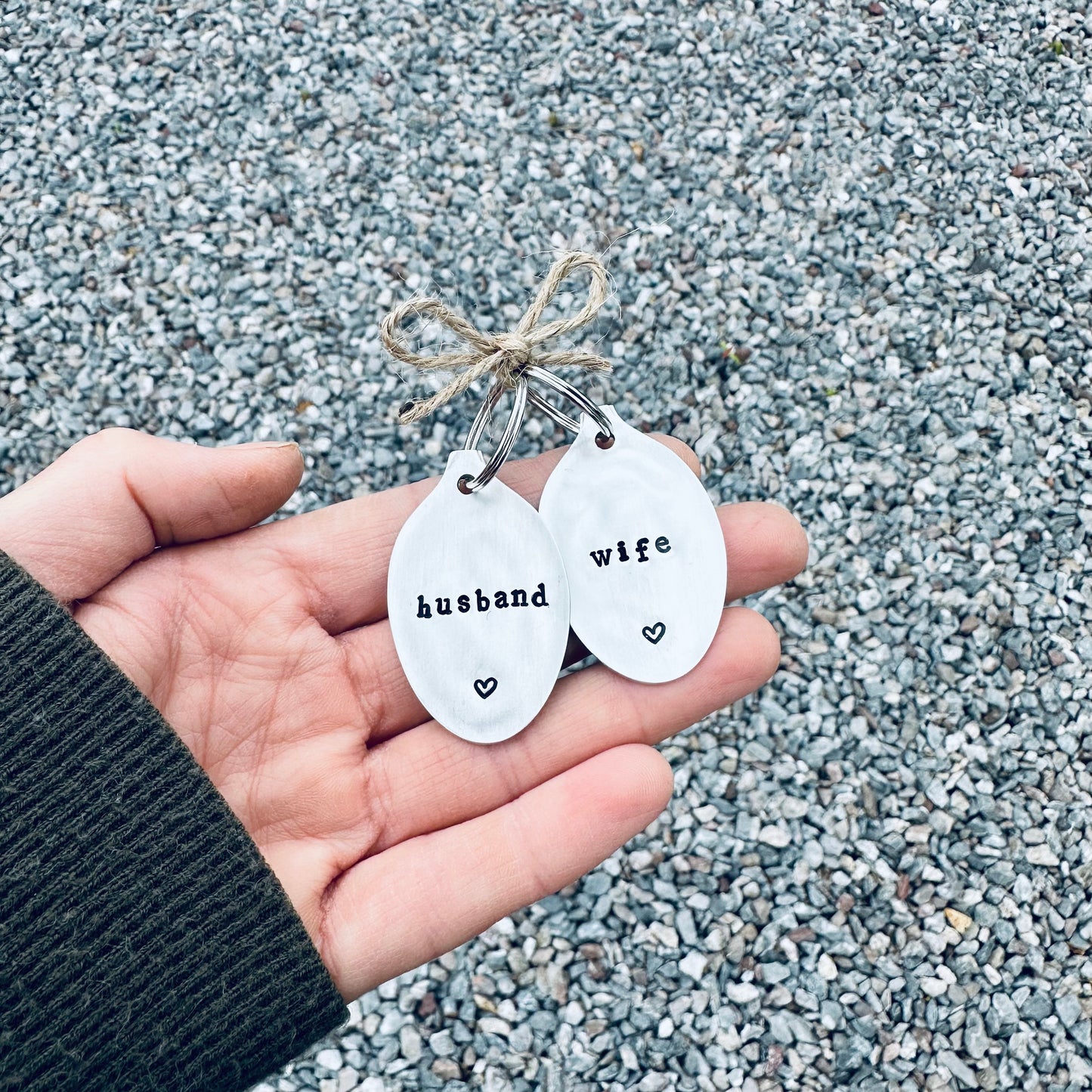 Wife & Husband - Vintage Spoon Keyring Set