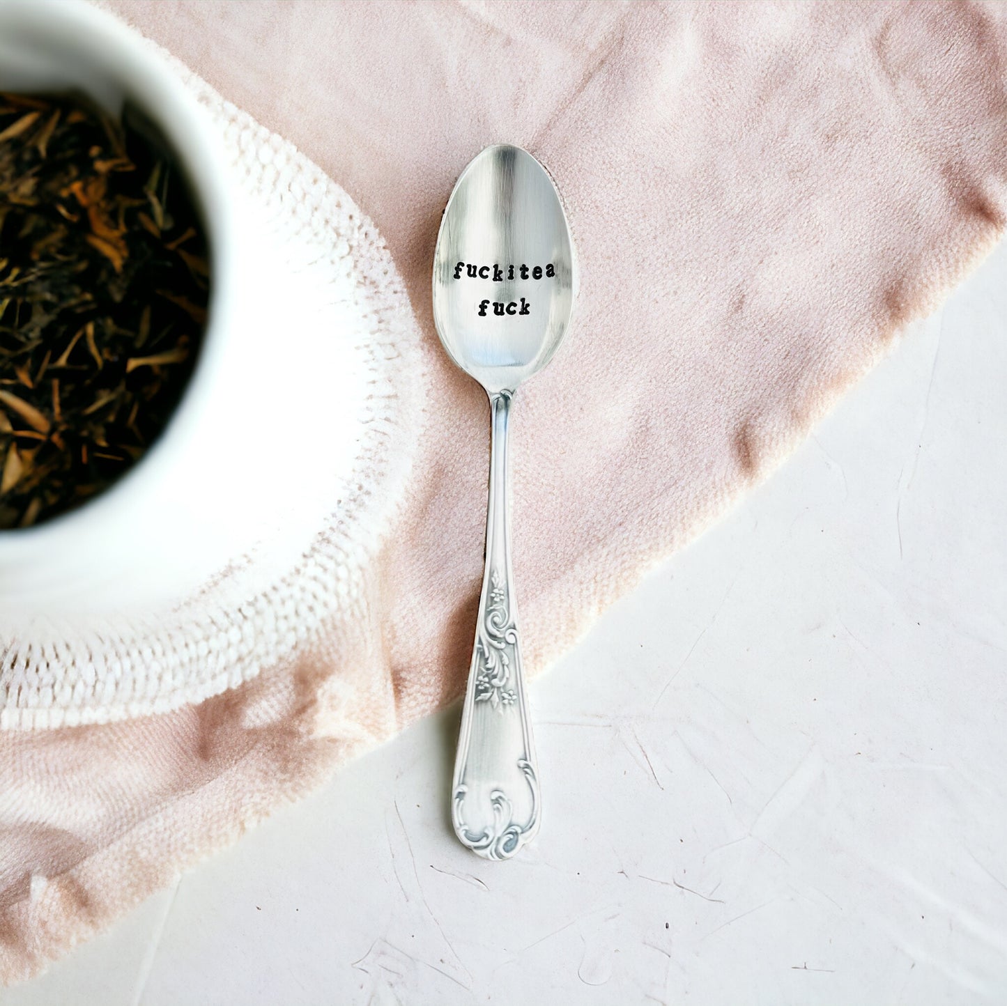Fuckitea Fuck - Vintage Teaspoon | Hand-Stamped Silver Plated Cutlery