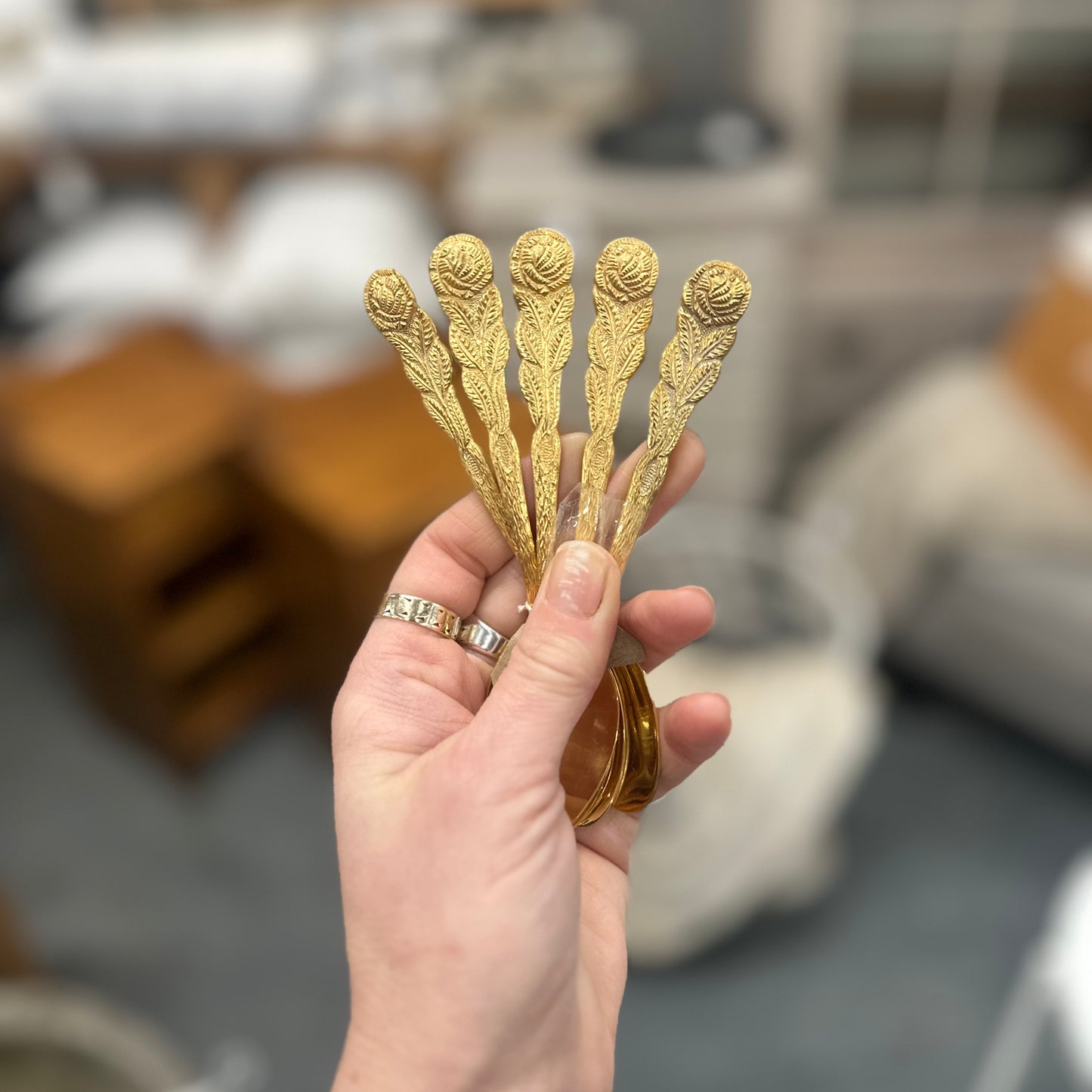 Pre-order Gold Rose Spoon Ring - Stainless Steel