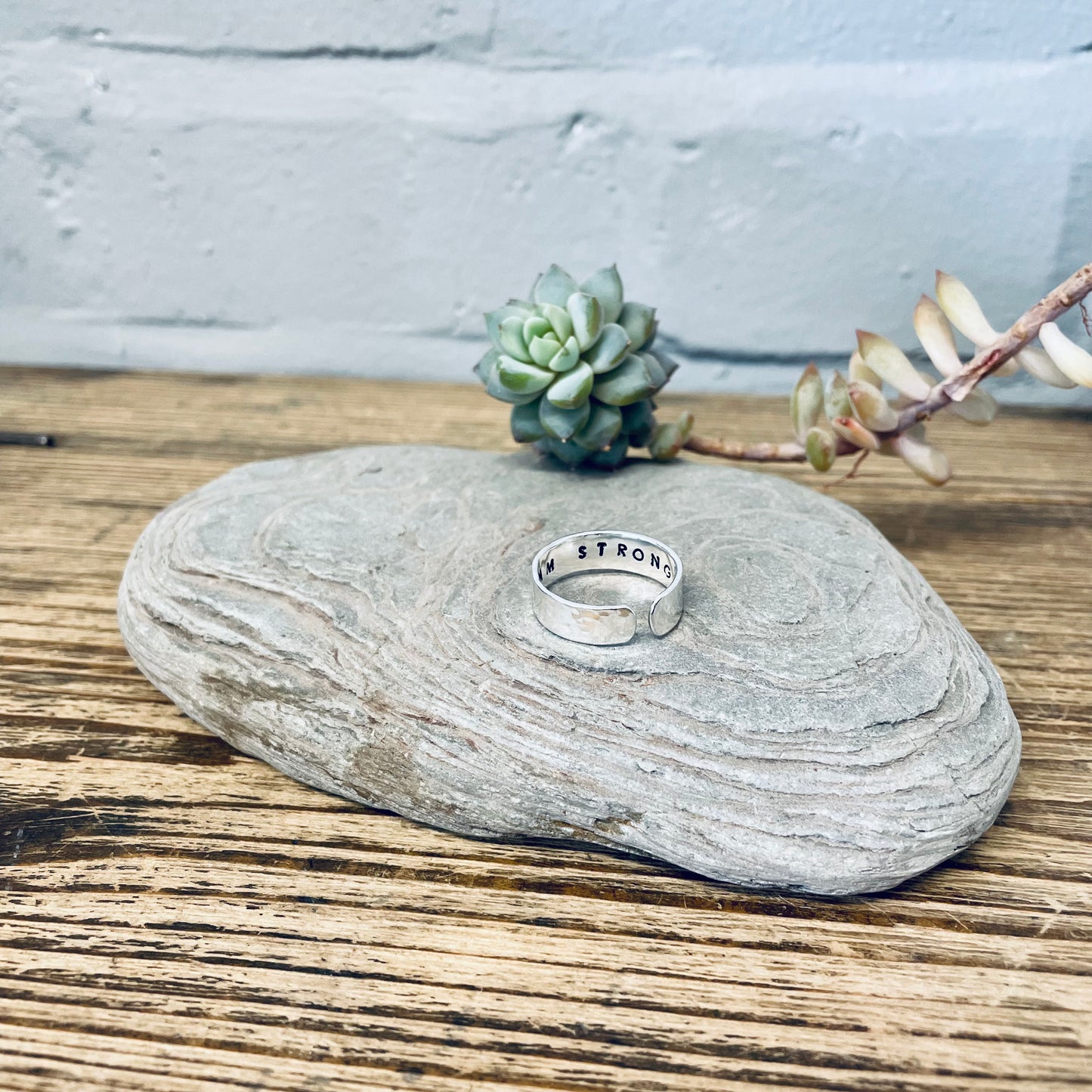 I Am Strong - Sterling Silver Hidden Message Ring