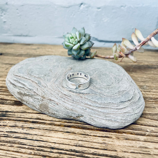 Chin up, tits out - Sterling Silver Hidden Message Ring