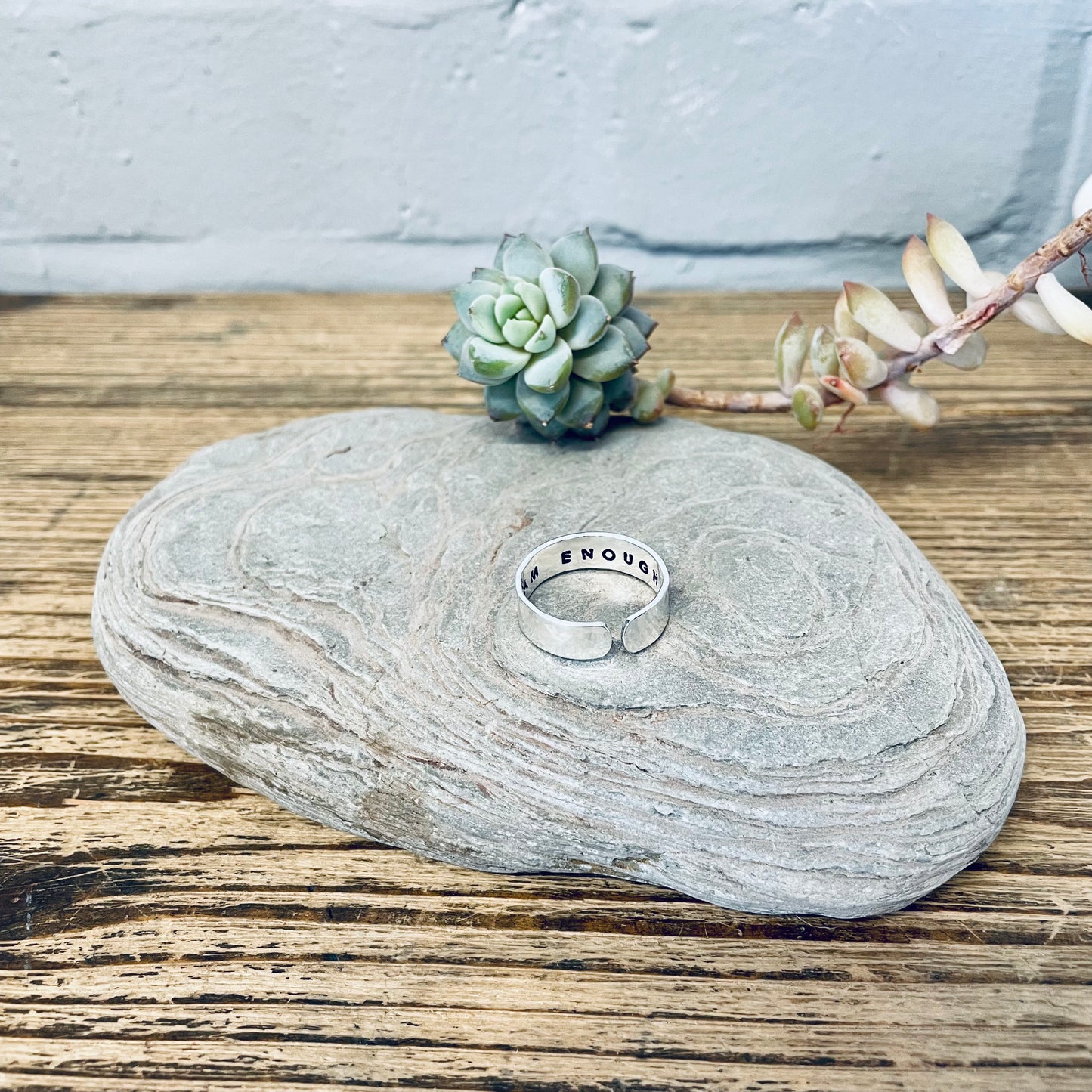 I Am Enough - Sterling Silver Affirmation Ring
