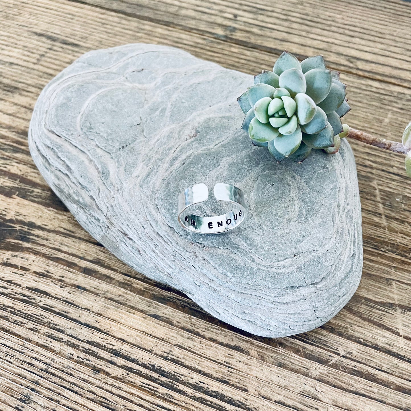 I Am Enough - Sterling Silver Affirmation Ring