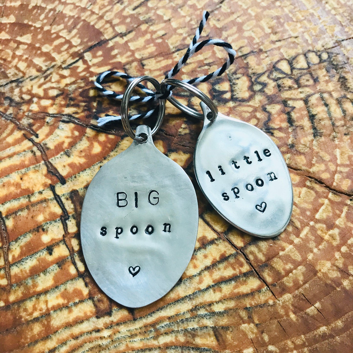 Big Spoon & Little Spoon  -  Vintage Spoon Keyring Set