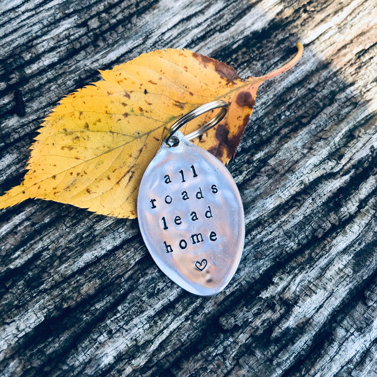 All Roads Lead Home - Vintage Spoon Keyring