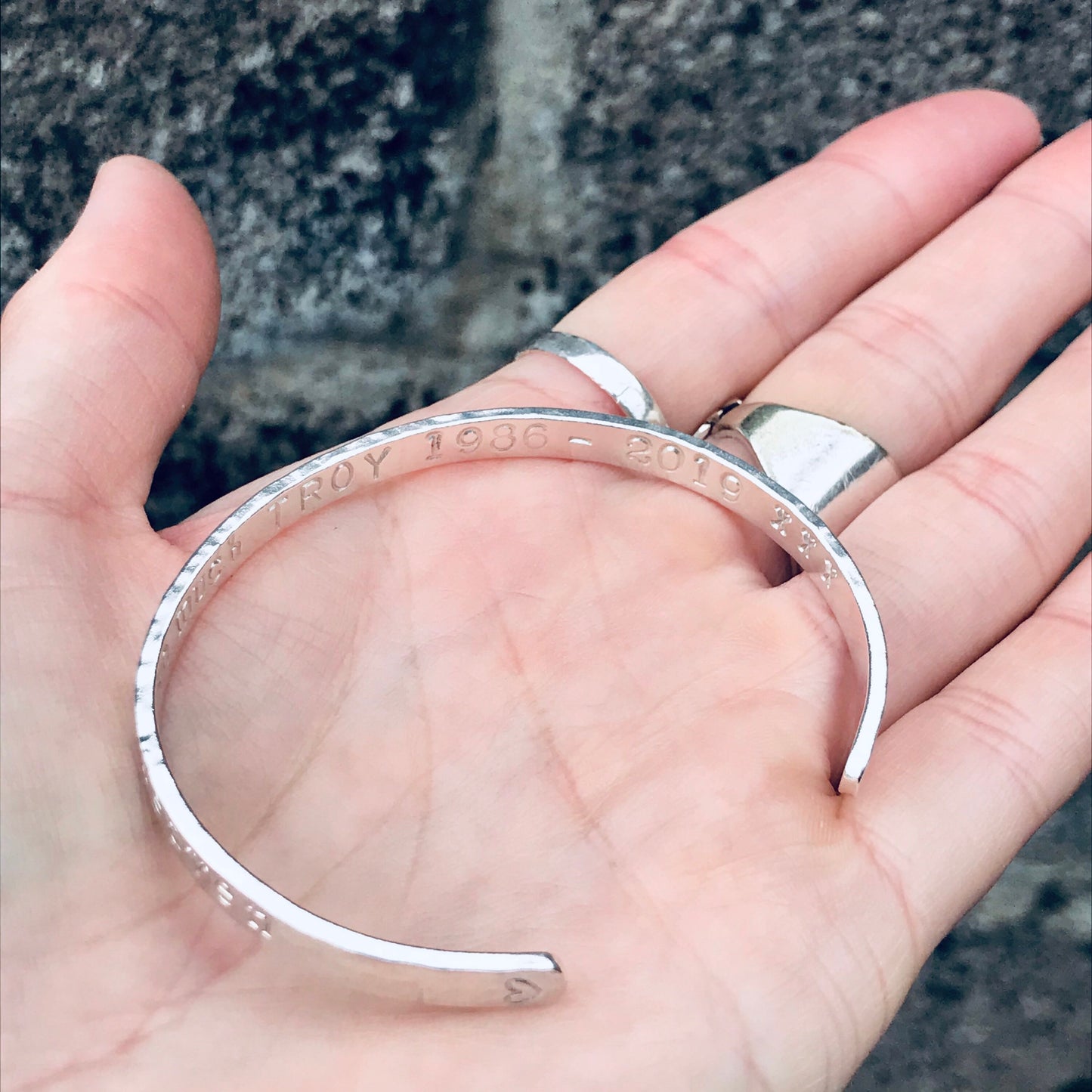 Personalised Silver Cuff Bracelet