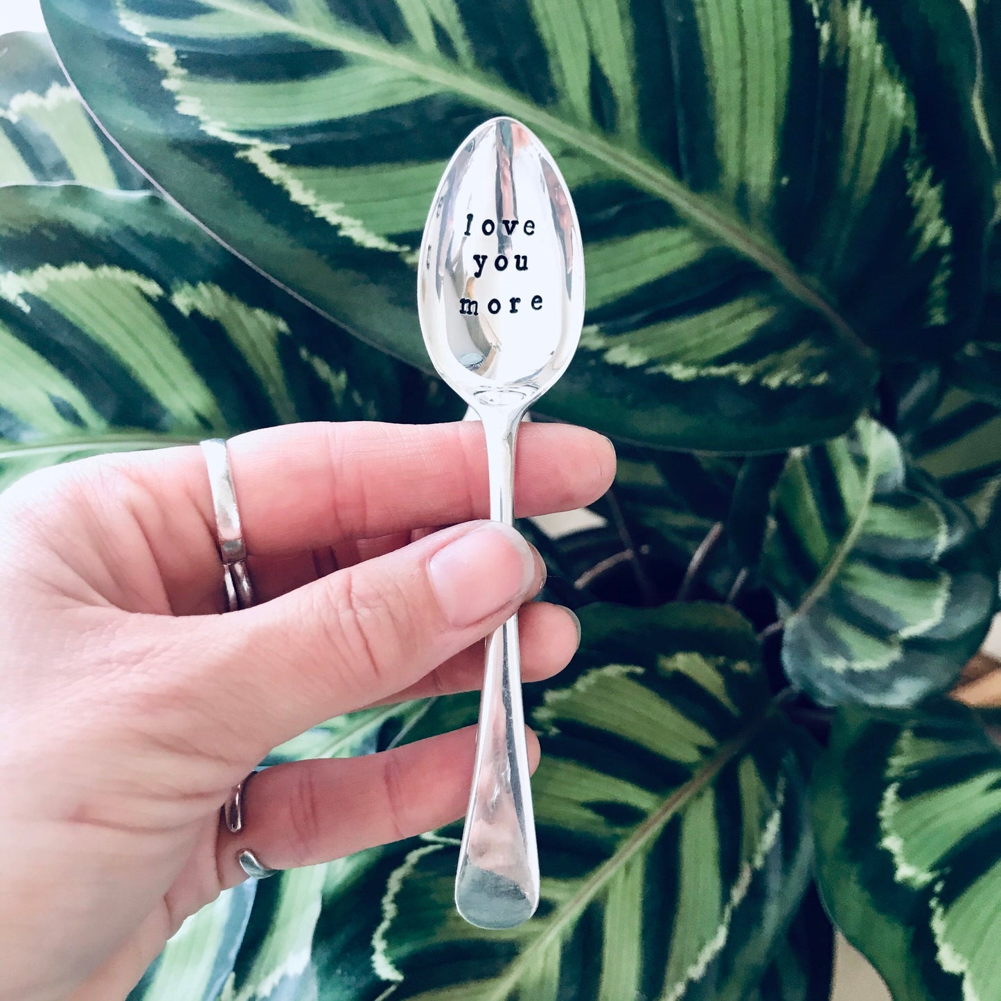 Personalised Silver Plated Vintage Teaspoon | Hand-Stamped Custom Message | Ornate or Plain Handle