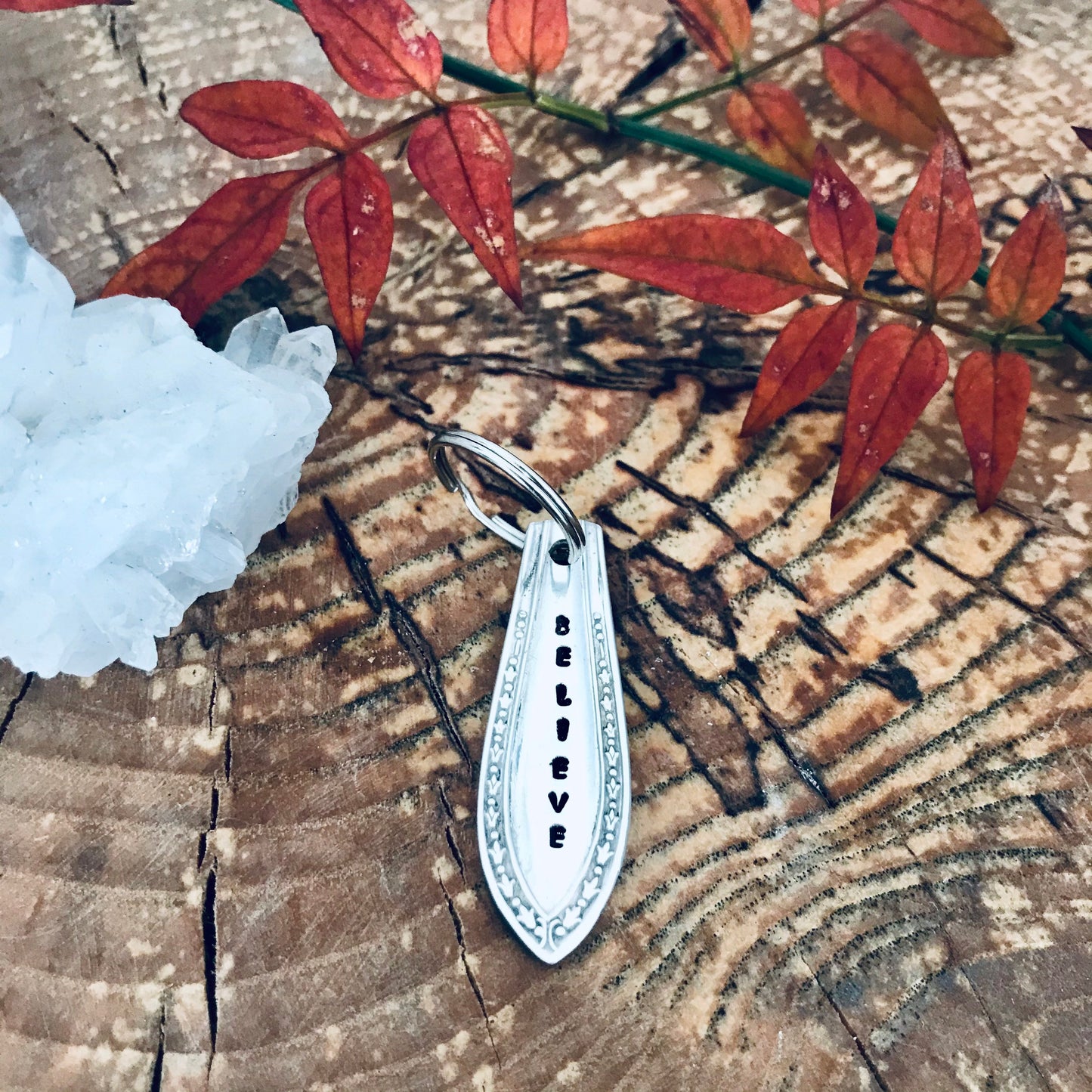 Believe Keyring - Vintage Spoon Handle