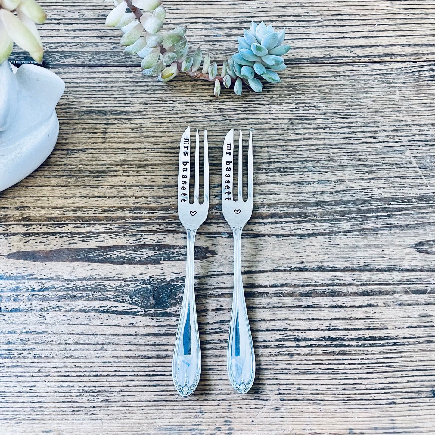 Personalised Wedding Cake Forks - Set of Two