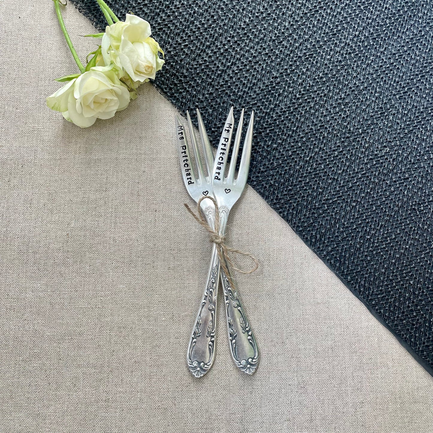 Personalised Wedding Cake Forks - Set of Two