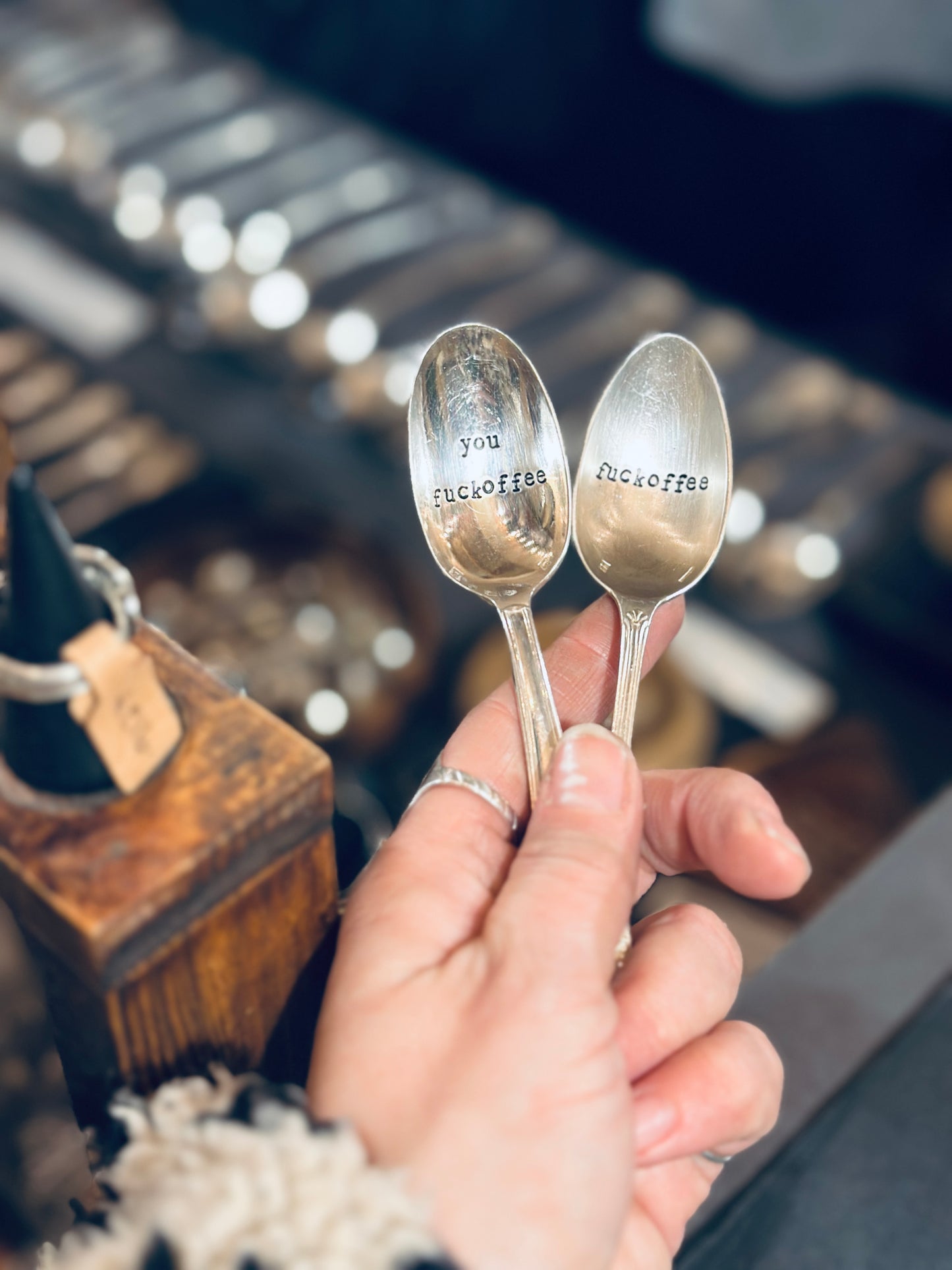 Fuckoffee Vintage Teaspoon | Handcrafted Reclaimed Silverware | Eco-Friendly Gift