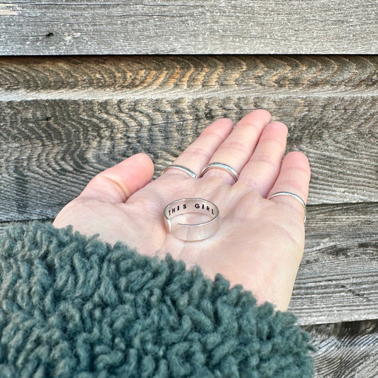 THIS GIRL CAN - Sterling Silver Hidden Message Ring