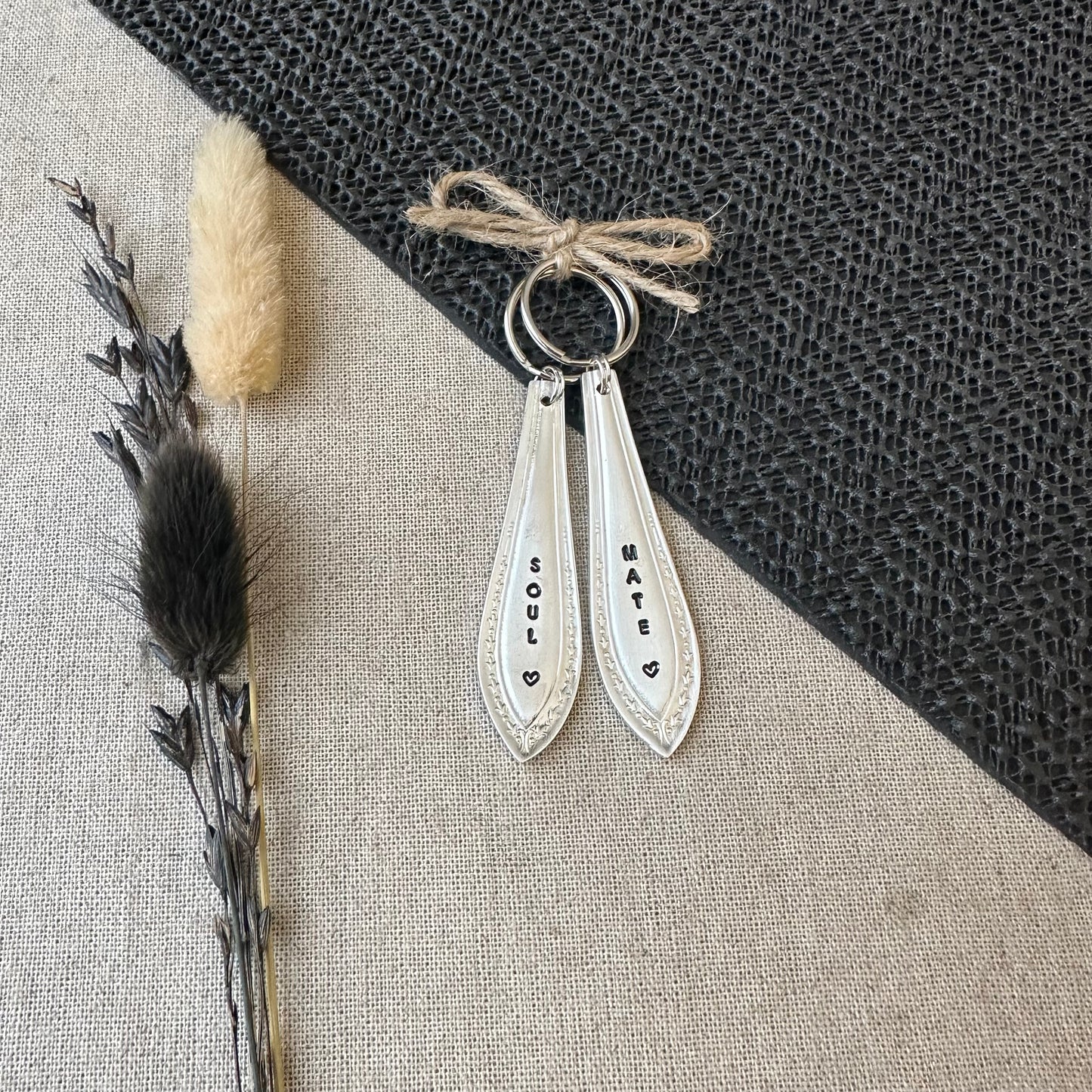 Soul Mate - Vintage Spoon Handle Key Ring - Set of Two