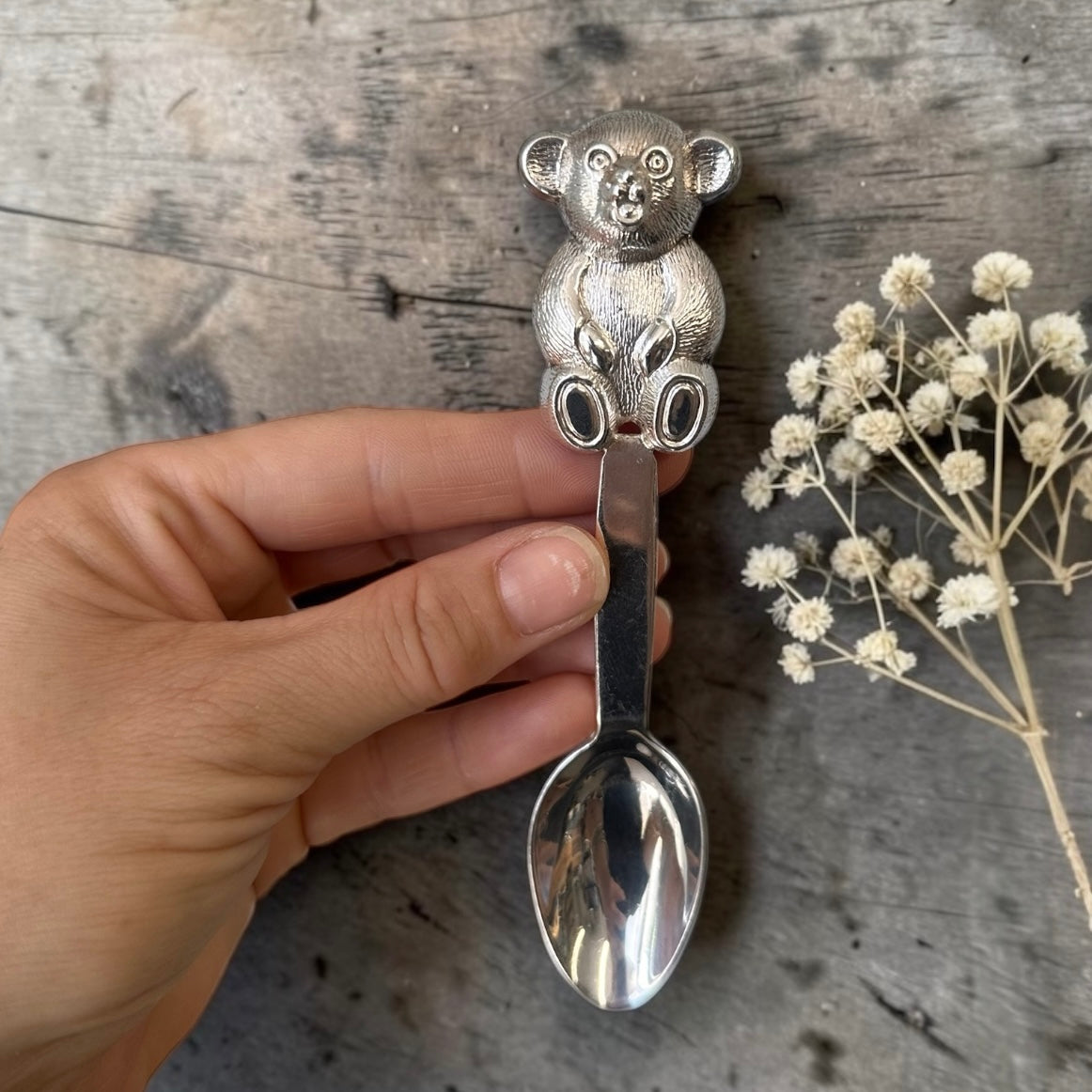 Ready to Personalise | Vintage Teddy Rattle Spoon