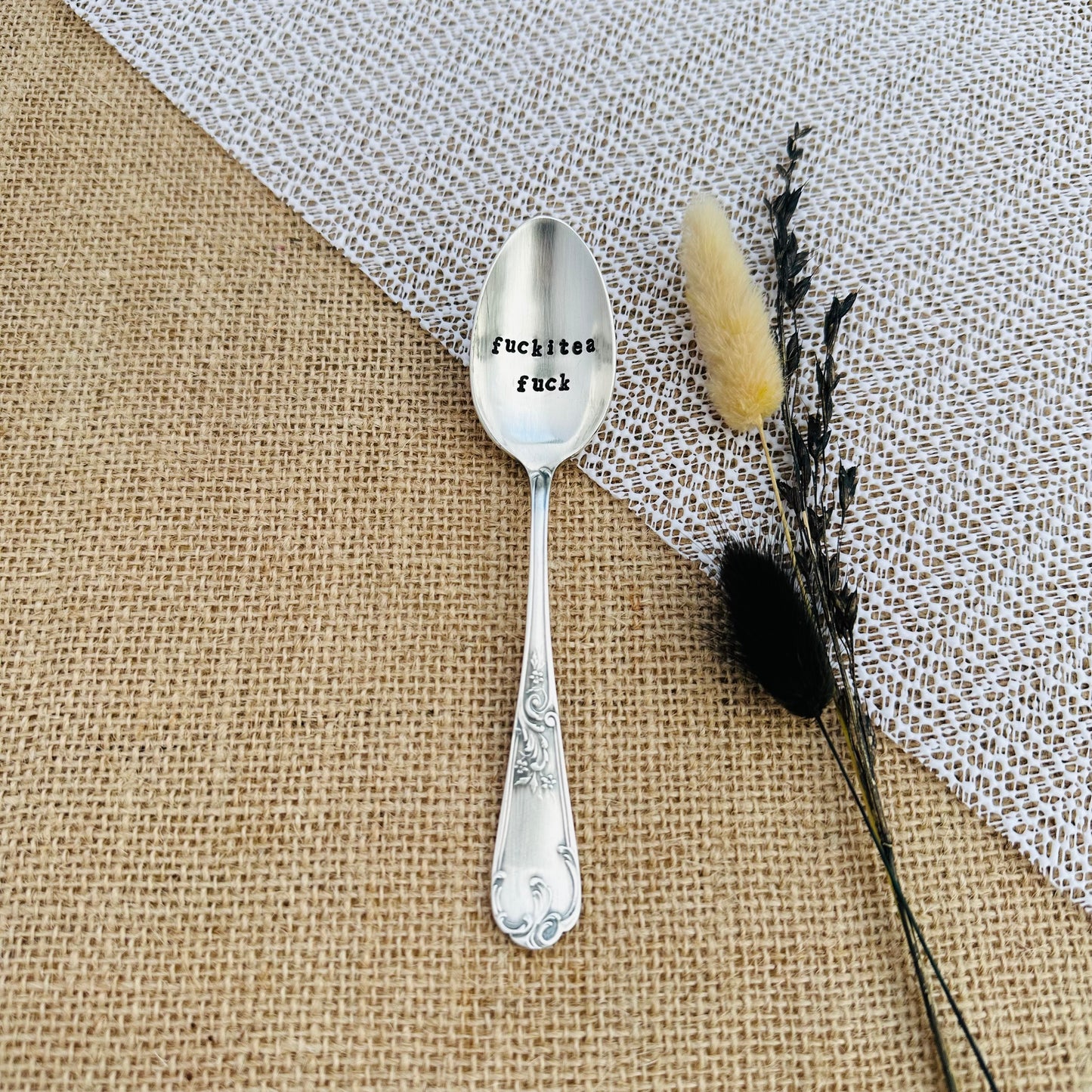 Fuckitea Fuck - Vintage Teaspoon | Hand-Stamped Silver Plated Cutlery
