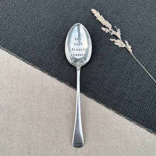Eat Your Bloody Sprouts - Vintage Serving Spoon