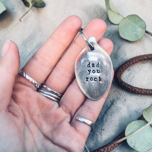 Dad You Rock - Vintage Spoon Keyring