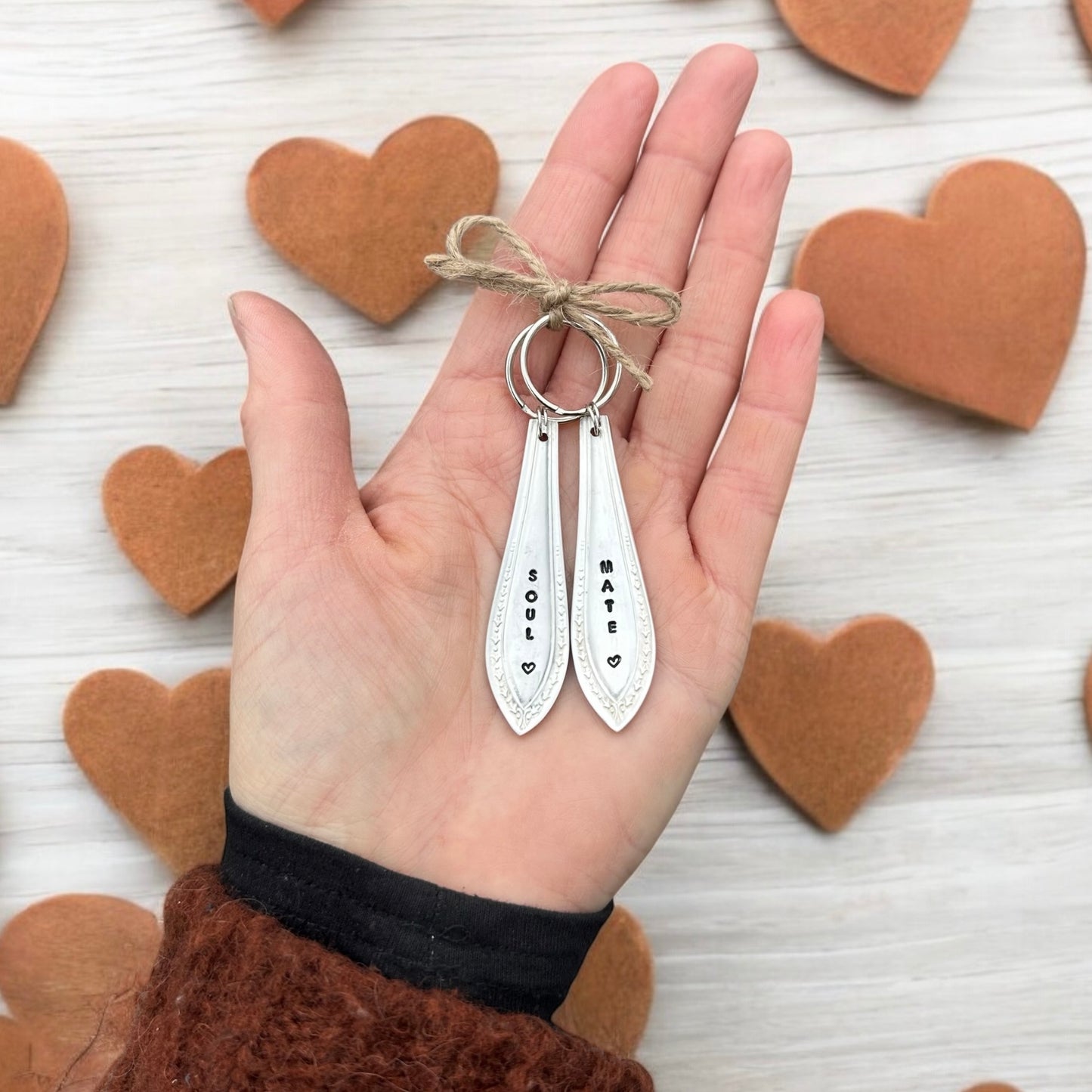 Soul Mate - Vintage Spoon Handle Key Ring - Set of Two