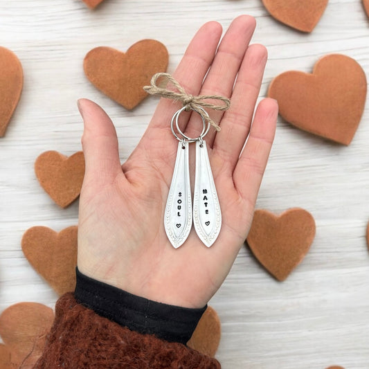 Soul Mate - Vintage Spoon Handle Key Ring - Set of Two