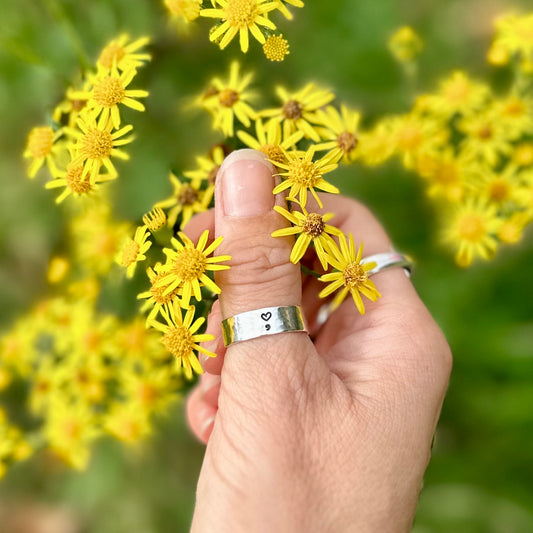 Semicolon- Sterling Silver Message Ring