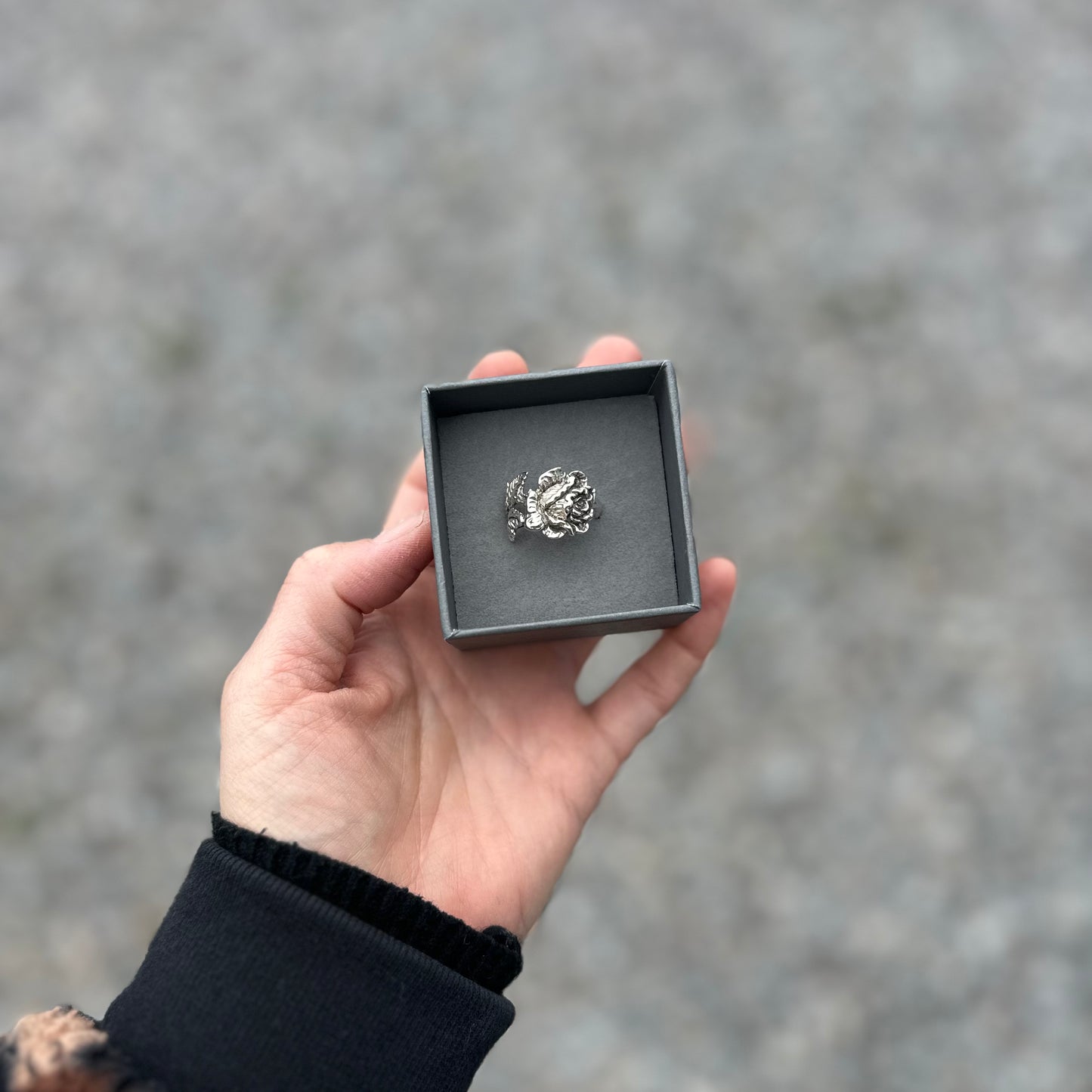 Silver Rose Spoon Ring
