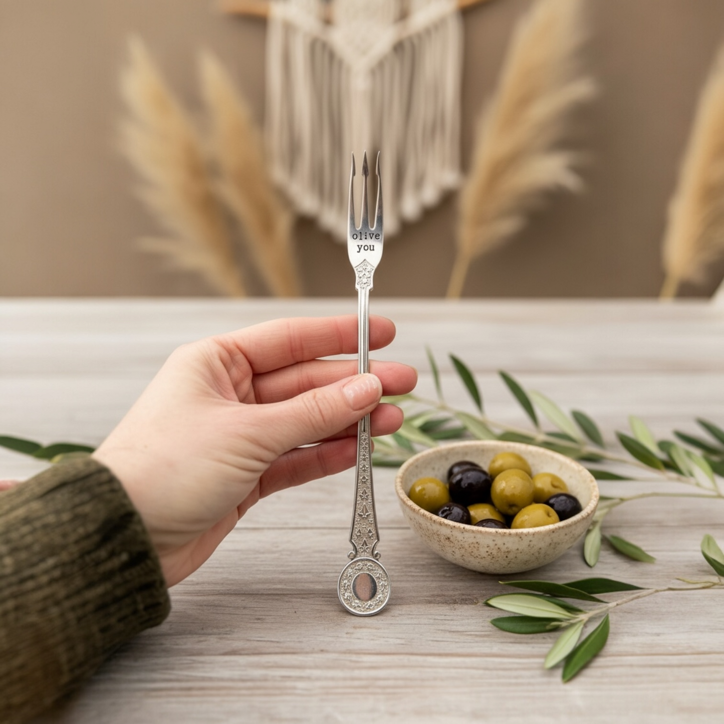 Olive you - One of a kind - Vintage Pickle Fork