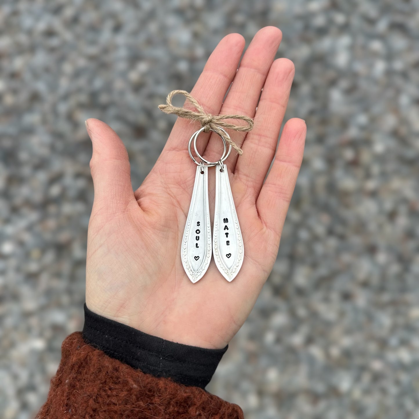 Soul Mate - Vintage Spoon Handle Key Ring - Set of Two