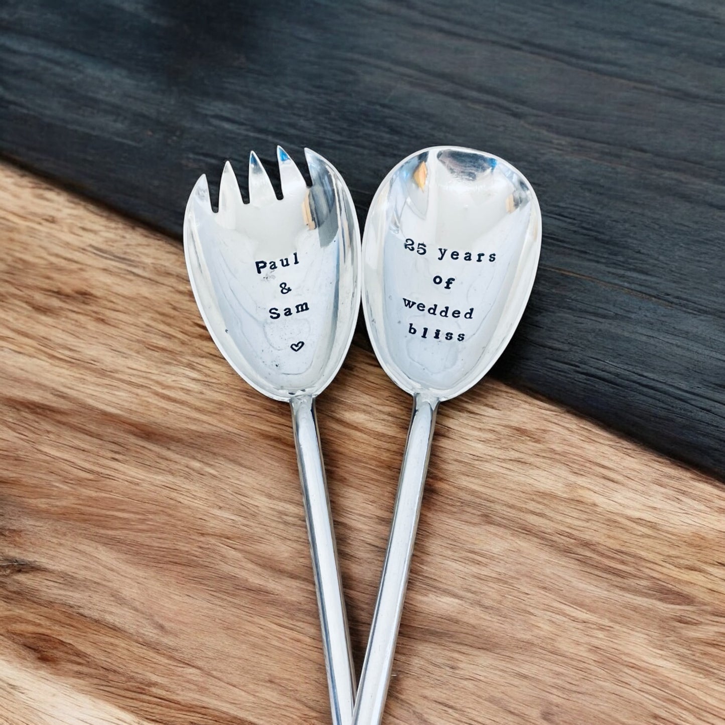 Personalised Vintage Salad Servers