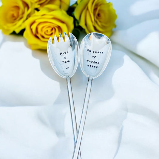 Personalised Vintage Salad Servers