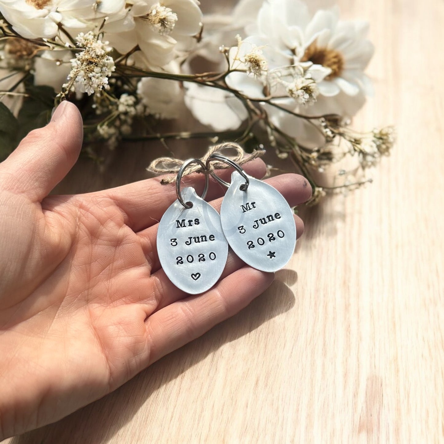 Personalised Vintage Spoon Keyring Set of Two