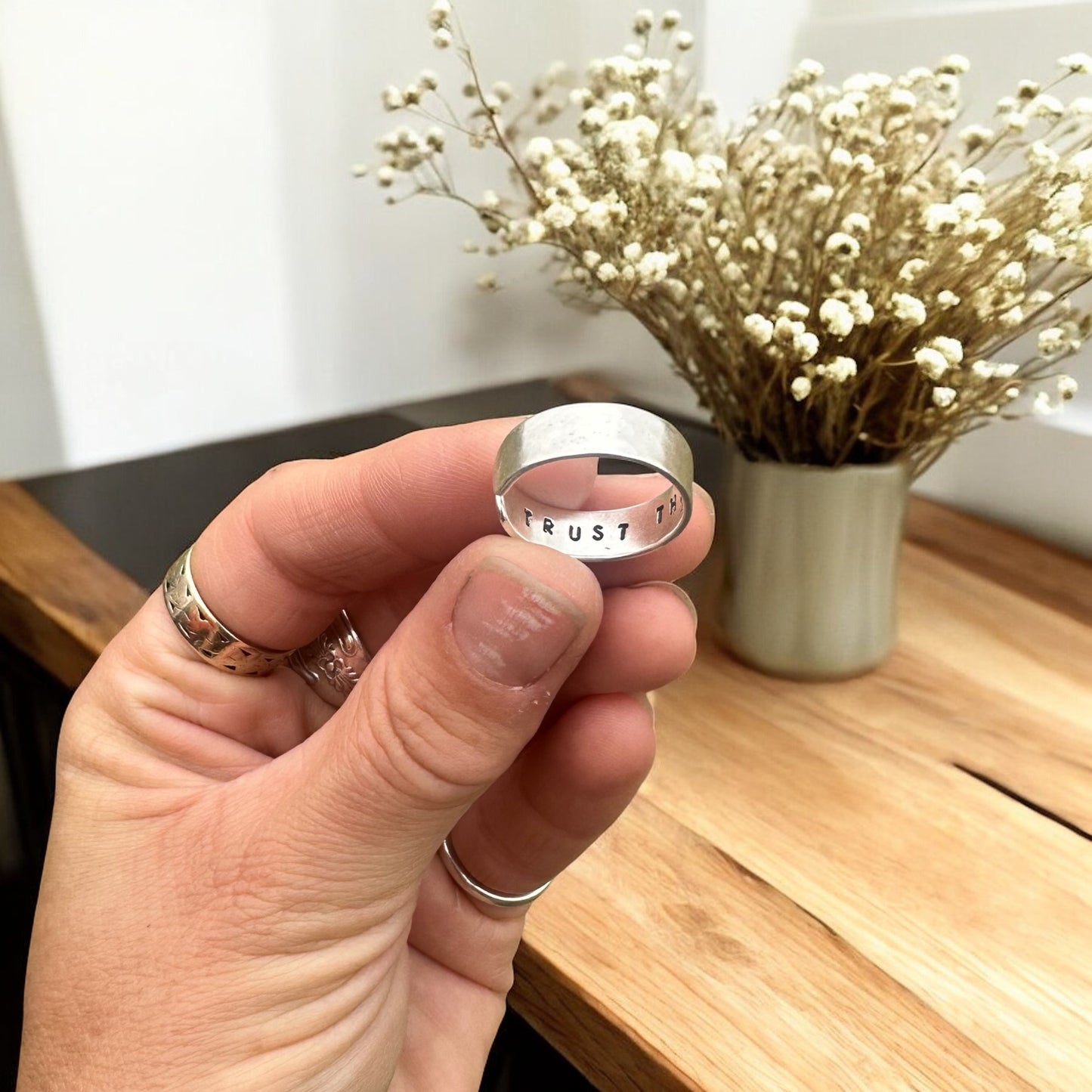 Trust the journey - Sterling Silver Hidden Message Ring