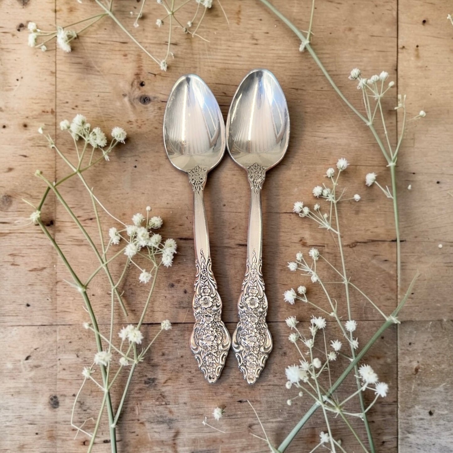 Ready to Personalise | Floral Teaspoons - Set of Two