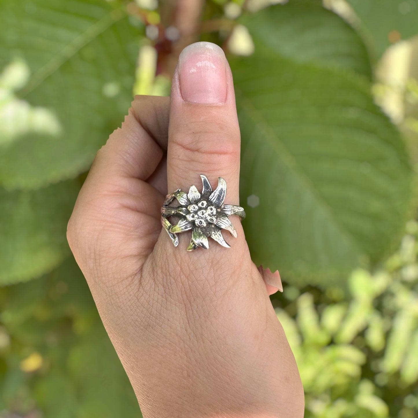 Switzerland Edelweiss Spoon Ring