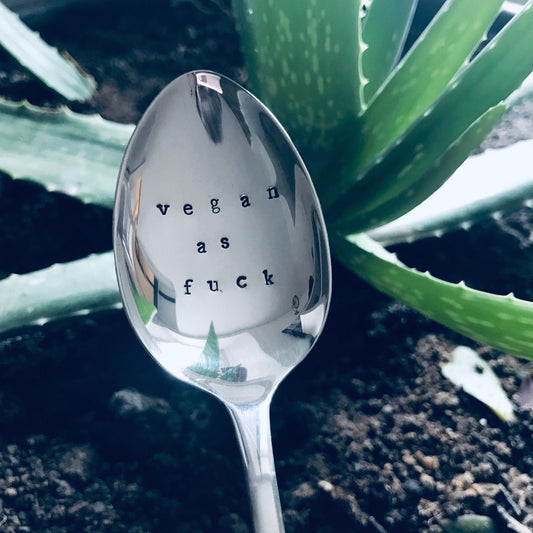 Vegan As Fuck Spoon - Vintage Dessert Spoon