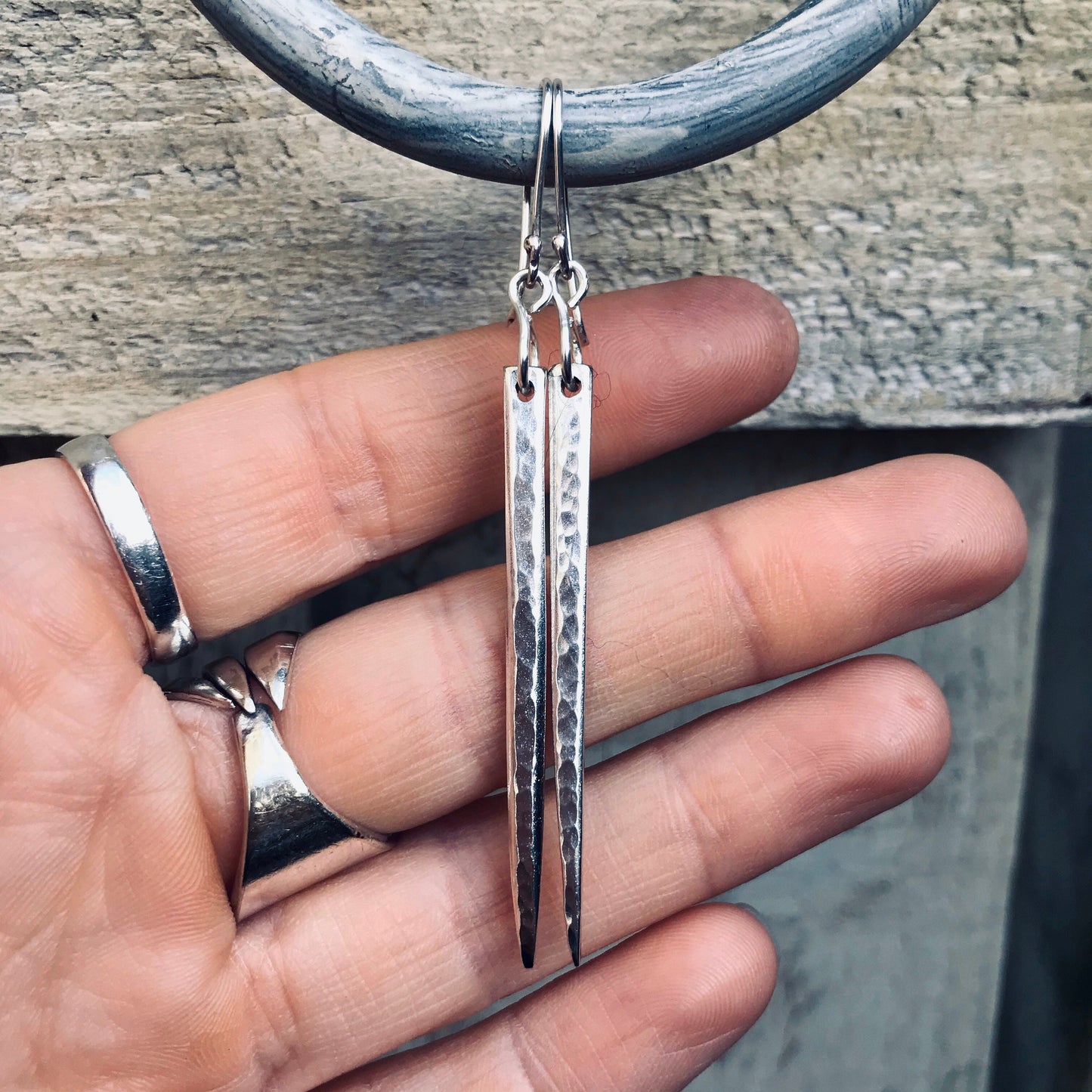 Vintage Fork Tine Earrings - Hammered