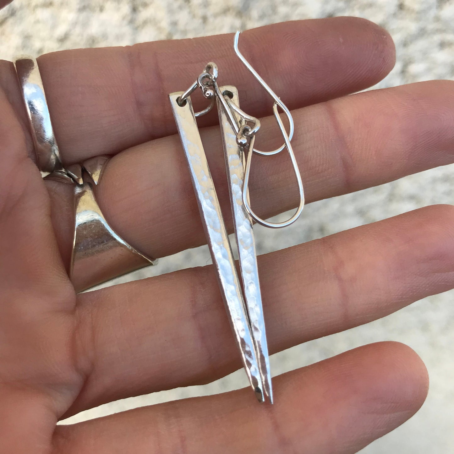 Vintage Fork Tine Earrings - Hammered