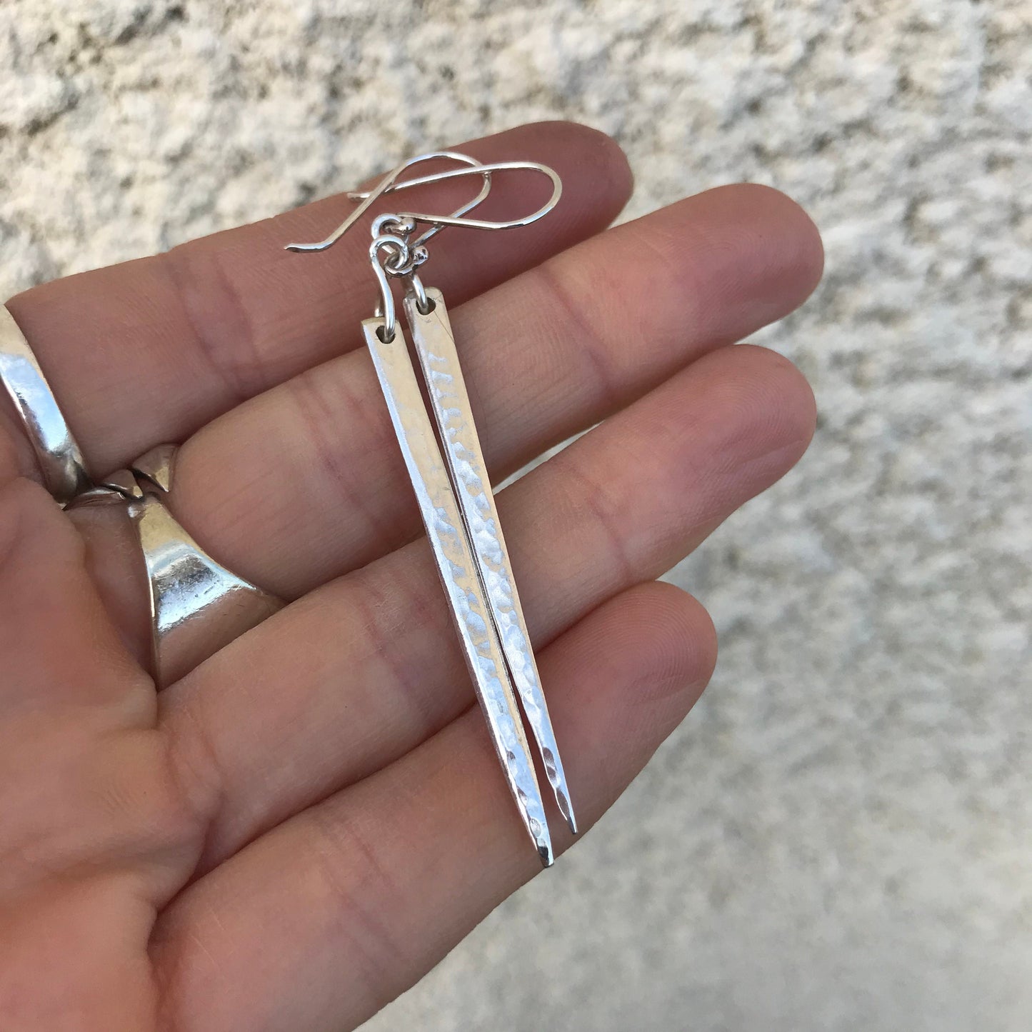 Vintage Fork Tine Earrings - Hammered