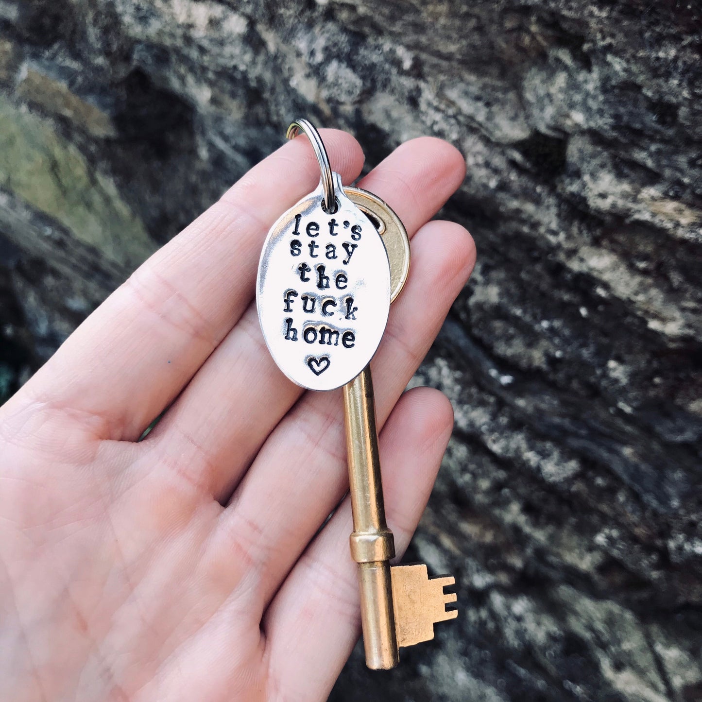 Let’s Stay the Fuck Home - Vintage Spoon Keyring