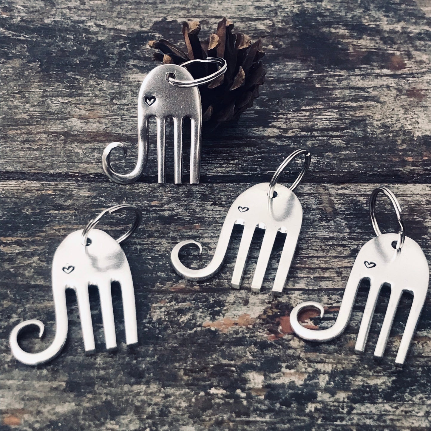 Elephant - Vintage Fork Keyring