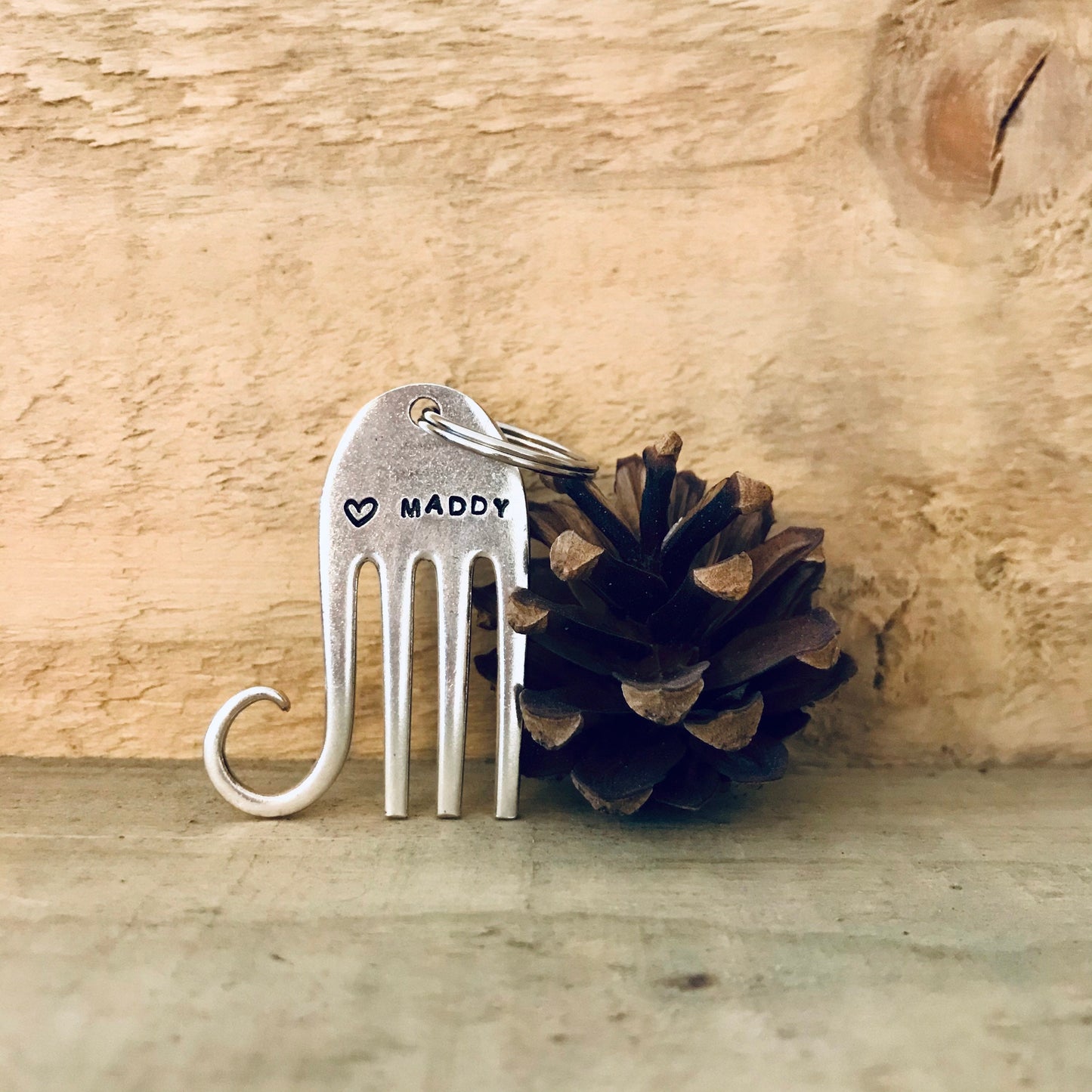 Personalised Elephant Fork Keyring