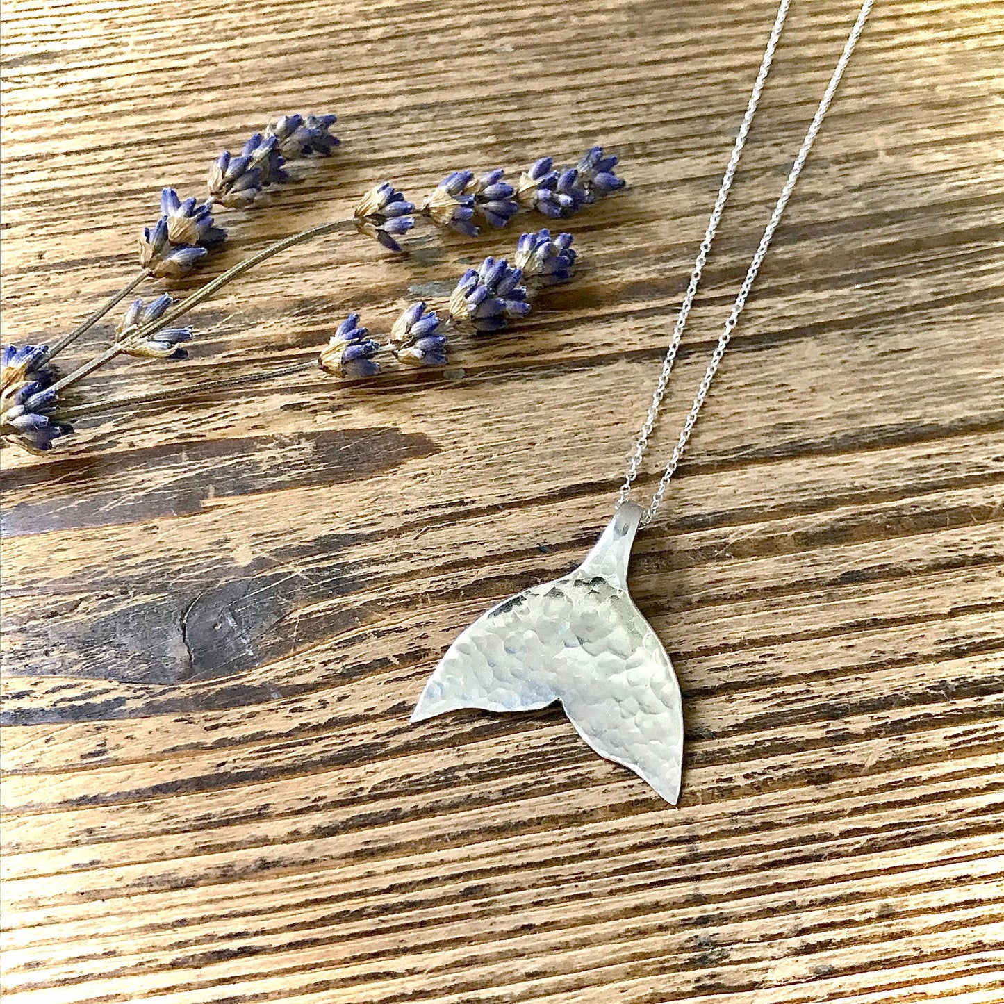 Whale Tail Necklace - Sterling Silver