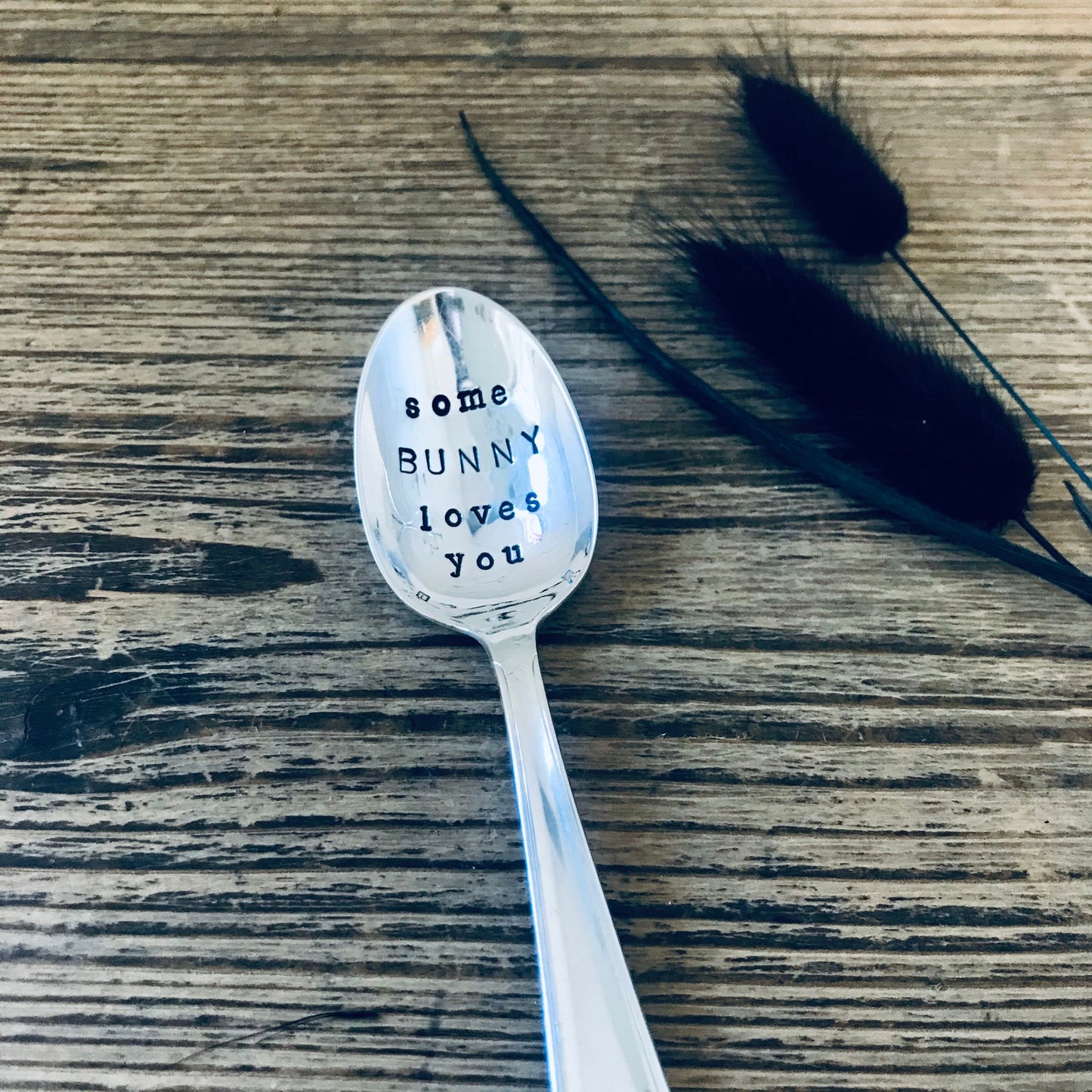 Some bunny loves you - Stamped tea spoon - Easter gift - Tea lover - SOZO Silver