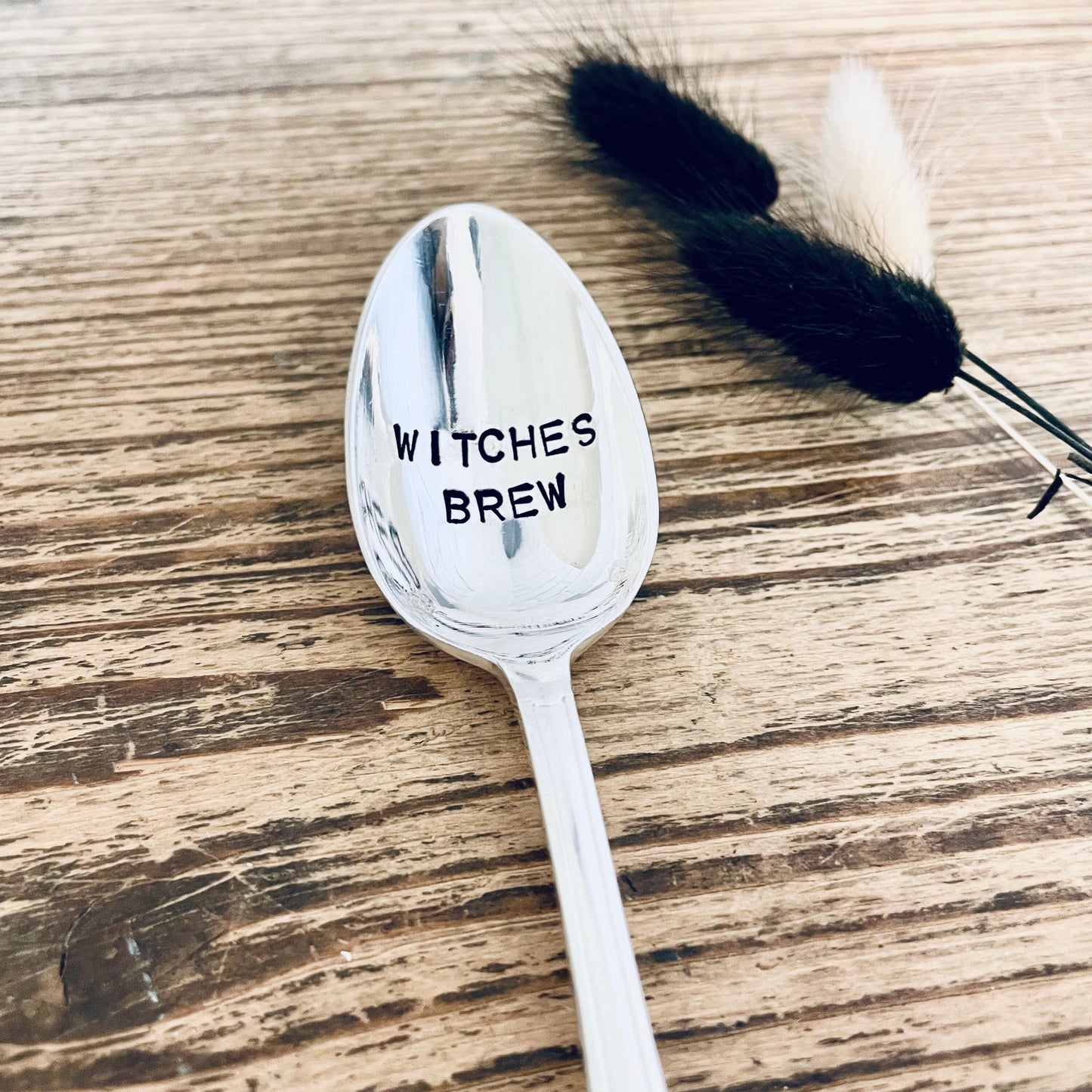Witches Brew - Stamped spoon - Vintage spoon - Coffee lover- Tea lover - SOZO Silver