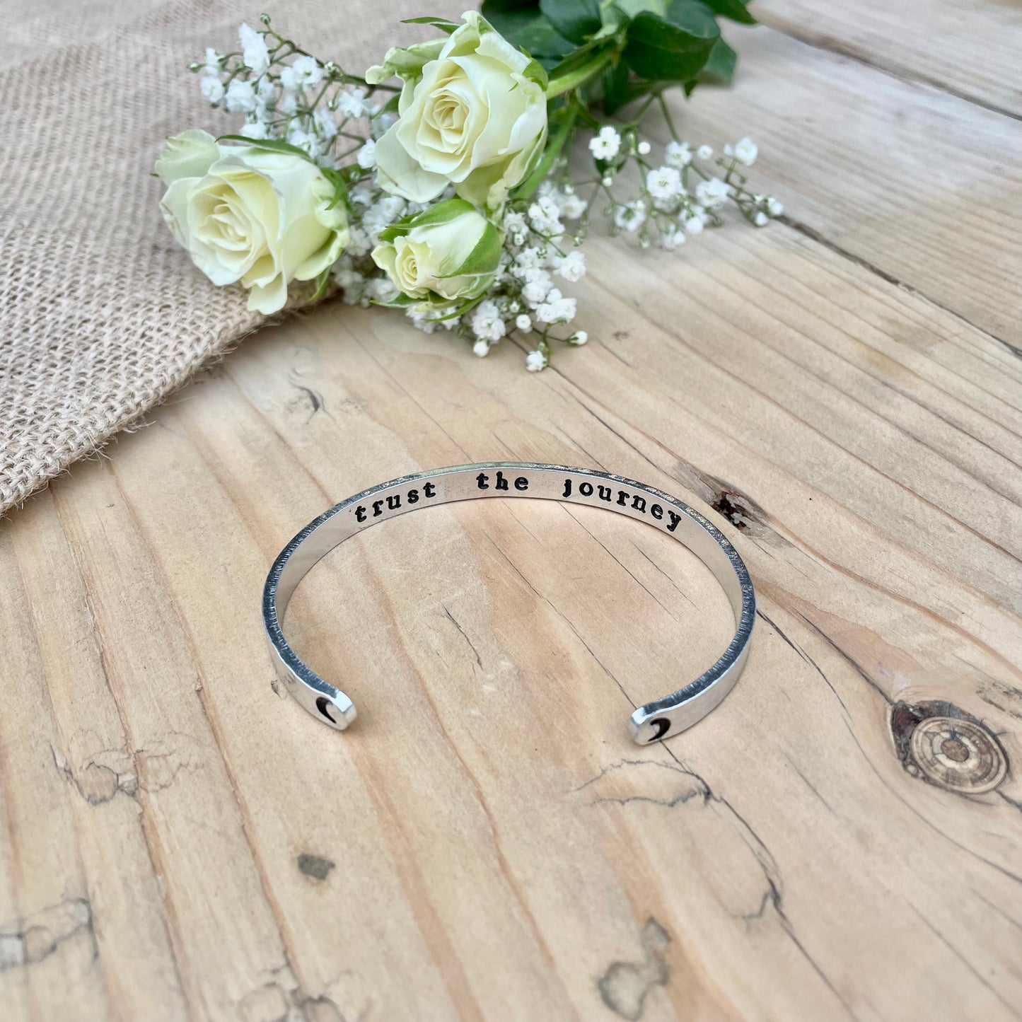 Trust the journey - Textured Bracelet- Hidden Message - Affirmation Band