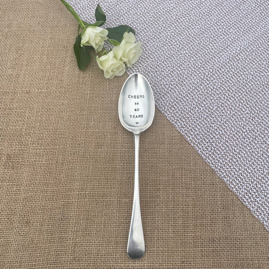 Cheers to 40 years - Vintage Serving Spoon
